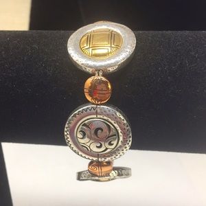 Brighton bracelet links of circles in silver, gold